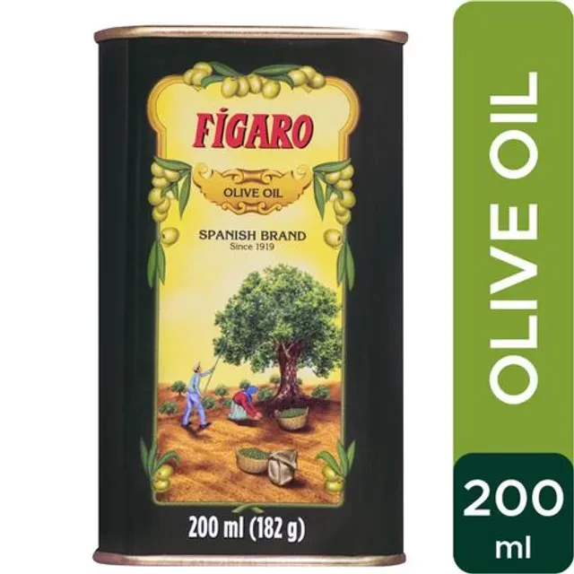 Figaro Olive Oil- Pure Olive Oil- Ideal for Indian Dishes- Imported from Spain, 200 ml Tin-1.webp